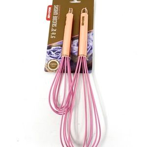 Art & Cook Silicone Whisk Set, 9” and 12”, Pink